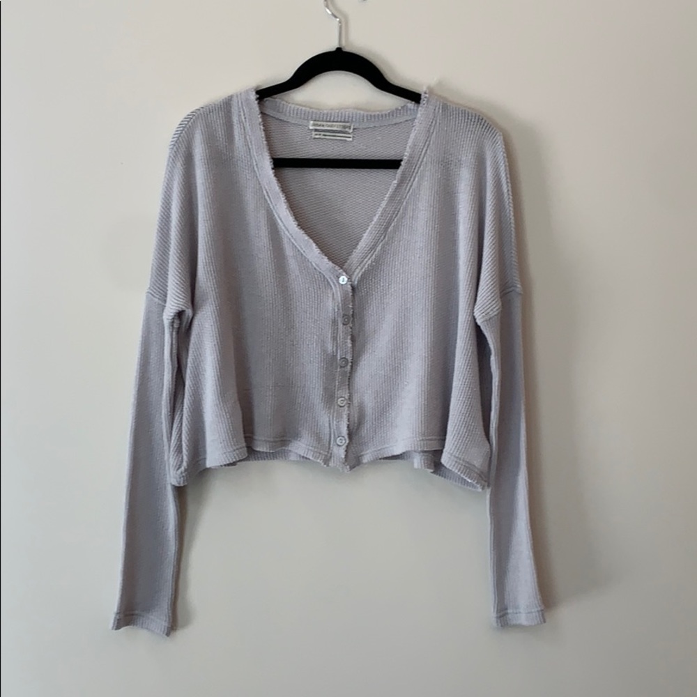 ⭐️Urban Outfitters grey ribbed cropped cardigan⭐️